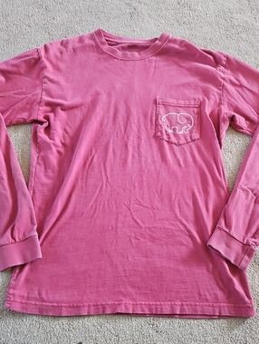 ivory ella Pink Long Sleeve Tee with Pocket Elephant
